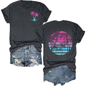 Beach Shirts for Women Hawaiian Beach Party Tops Casual Summer Tropical Graphic Outfits in Saudi Arabia