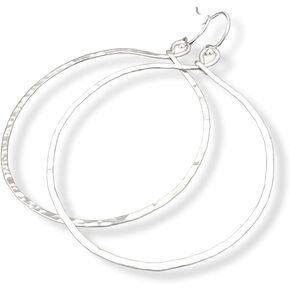 Extra Large Hoop Earrings Hammered Sterling Silver XL in Saudi Arabia