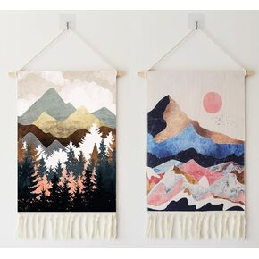 2Pcs Printed Wall Tapestry Hanging Decor, 14x24" Cotton Prints Boho Chic Bohemian Morocco Landscape Scenery Tapestries Poster Art Gift for Apartment Dorm Kids Livingroom Bedroom Door Entrance in Saudi Arabia
