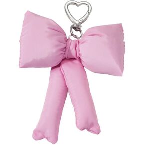 Pink Bow Keychain Bag Purse Charms, Fabric Bowknot Plaid Keyring for Women, Y2K Aesthetic Bow Backpack Accessories in Saudi Arabia