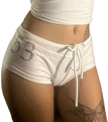 Sweat Shorts Women Comfy Workout Athletic Shorts Low Rise Lounge Pajama Mini Shorts with Drawstring and Pockets in Saudi Arabia
