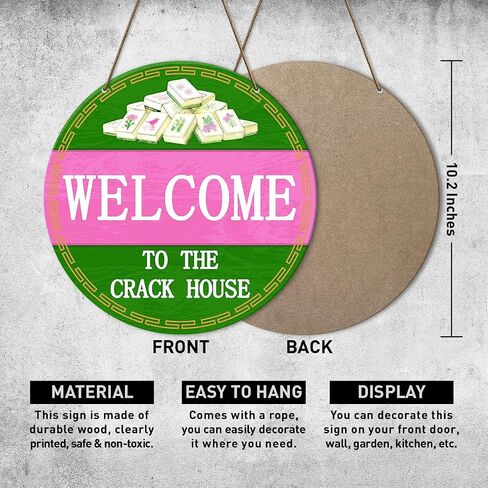 Mahjong Lover Wooden Decor Sign for Home Room Bedroom Porch Door Decorations, Mahjong Majong Room Welcome Decorations Gifts for Women Men in Saudi Arabia