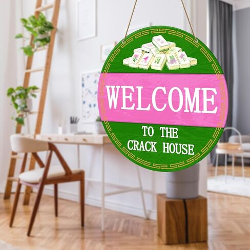 Mahjong Lover Wooden Decor Sign for Home Room Bedroom Porch Door Decorations, Mahjong Majong Room Welcome Decorations Gifts for Women Men in Saudi Arabia