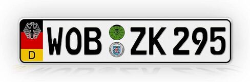 Custom Text German License Plate, Novelty Euro Tag, Personalized, NOT Embossed Aluminum License Plates Made in USA in Saudi Arabia