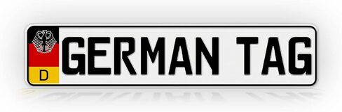 Custom Text German License Plate, Novelty Euro Tag, Personalized, NOT Embossed Aluminum License Plates Made in USA in Saudi Arabia