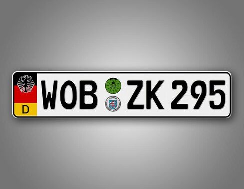 Custom Text German License Plate, Novelty Euro Tag, Personalized, NOT Embossed Aluminum License Plates Made in USA in Saudi Arabia