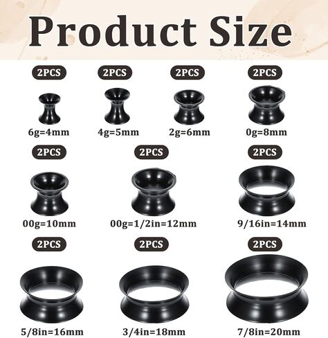 20 Pcs Silicone Plugs for Ears | Skin-Friendly Stretchable Lightweight Comfort Design, Ear Lobe Stretching Body Piercing Jewelry for Daily Party Festival in Kuwait