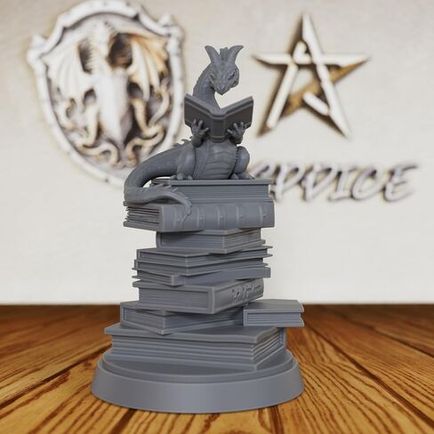 AUSPDICE Reading Dragon Miniature for Tabletop RPG Games, Unpainted Resin Figurine, Perfect for DND, Dungeon Masters, Fantasy Collectors, and RPG Gifts–AS20 in Saudi Arabia