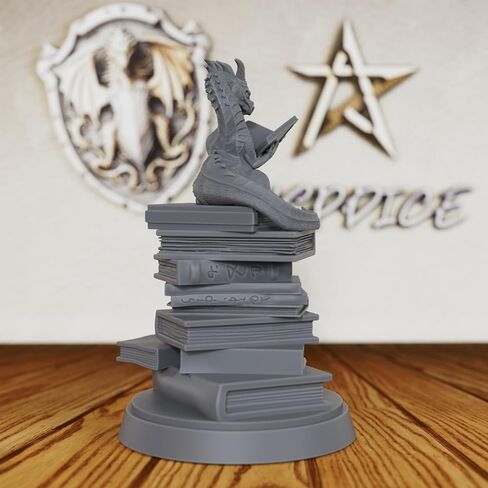 AUSPDICE Reading Dragon Miniature for Tabletop RPG Games, Unpainted Resin Figurine, Perfect for DND, Dungeon Masters, Fantasy Collectors, and RPG Gifts–AS20 in Saudi Arabia