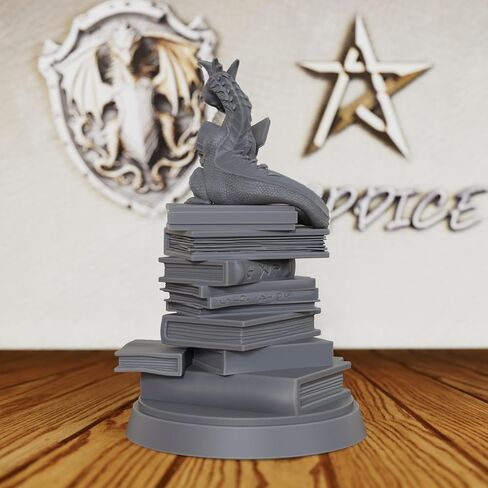 AUSPDICE Reading Dragon Miniature for Tabletop RPG Games, Unpainted Resin Figurine, Perfect for DND, Dungeon Masters, Fantasy Collectors, and RPG Gifts–AS20 in Saudi Arabia