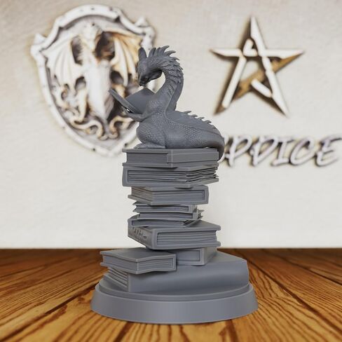 AUSPDICE Reading Dragon Miniature for Tabletop RPG Games, Unpainted Resin Figurine, Perfect for DND, Dungeon Masters, Fantasy Collectors, and RPG Gifts–AS20 in Saudi Arabia
