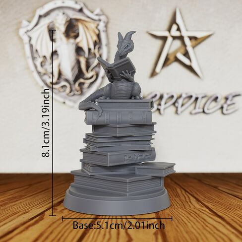 AUSPDICE Reading Dragon Miniature for Tabletop RPG Games, Unpainted Resin Figurine, Perfect for DND, Dungeon Masters, Fantasy Collectors, and RPG Gifts–AS20 in Saudi Arabia