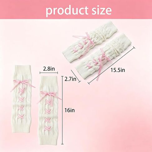 Leg and Arm Warmers Kawaii Harajuku Arm Warmers With Pink Bow Cute Stretchy Y2K Accessories for Women Dance Anime Cosplay in Kuwait