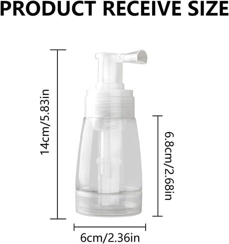 180ml Powder Spray Bottle, 6oz Refillable Cosmetics Travel Spray Bottle, Plastic Hair Fiber Applicator, Transparent Dry Powder for Loose Powder, Barber and Beauty Use in Saudi Arabia