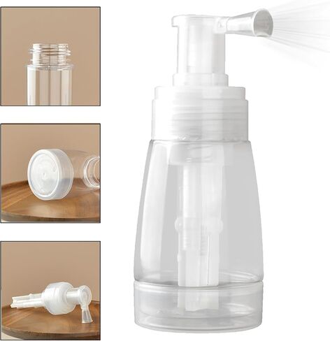 180ml Powder Spray Bottle, 6oz Refillable Cosmetics Travel Spray Bottle, Plastic Hair Fiber Applicator, Transparent Dry Powder for Loose Powder, Barber and Beauty Use in Saudi Arabia
