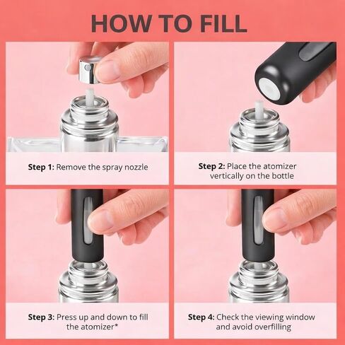 4 Pcs Refillable Perfume Atomizer, Travel Perfume Bottle Refillable and Leak-Proof, Portable Empty Cologne Atomizer, Mini Refillable Perfume Bottle for Pocket, Easy to Refill Decant Sprayer (5 ml) in Kuwait