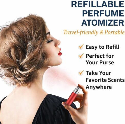 4 Pcs Refillable Perfume Atomizer, Travel Perfume Bottle Refillable and Leak-Proof, Portable Empty Cologne Atomizer, Mini Refillable Perfume Bottle for Pocket, Easy to Refill Decant Sprayer (5 ml) in Kuwait