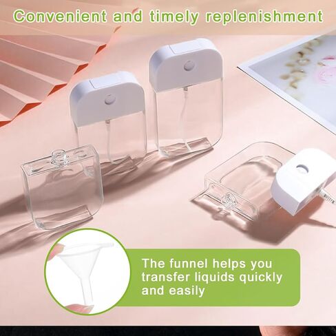 6Pcs Portable Card Clear Spray Bottles,Hand Sanitizer Spray Case,38ml/1.29oz Refillable Plastic Perfume Atomizer Vials,for Essential Oils, Moisturizing Water,Atomizer for Office & On-the-Go Use in Saudi Arabia