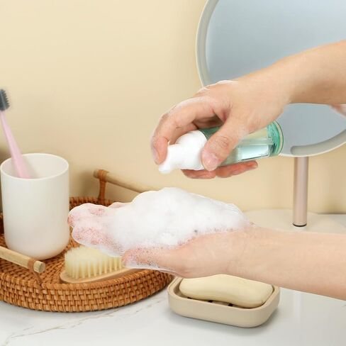 2 Pack Foam Pump Bottle Travel 60 ml/2 oz Small Size Mousse Foaming Soap Dispenser, Clear Plastic Foam Soap Dispenser Mini Empty Refillable Pump Containers(Pink&Blue) in Saudi Arabia