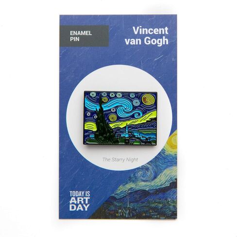 Today is Art Day, Enamel Pin, Vincent Van Gogh, The Starry Night, TIADPINSTARRY in Saudi Arabia
