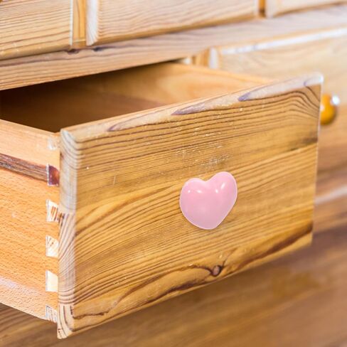 Healifty 8pcs Heart Shaped Ceramic Drawer Handles for Room, Small Pink Dresser Knobs, Cabinet Pulls for Bedroom Furniture in Saudi Arabia