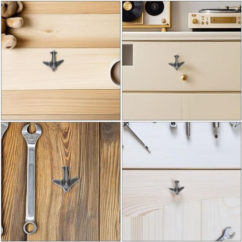 Zinc Alloy Airplane Drawer Handles for Dresser and Cabinet, Black Brushed Finish, 2 Pieces, Cartoon Closet Pulls for Bedroom and Nursery Furniture in Kuwait