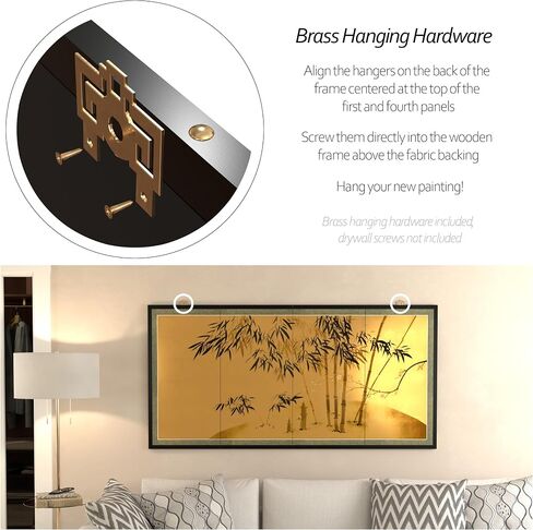 Red Lantern 36" x 72" Gold Leaf Bamboo Wall Hanging in Kuwait