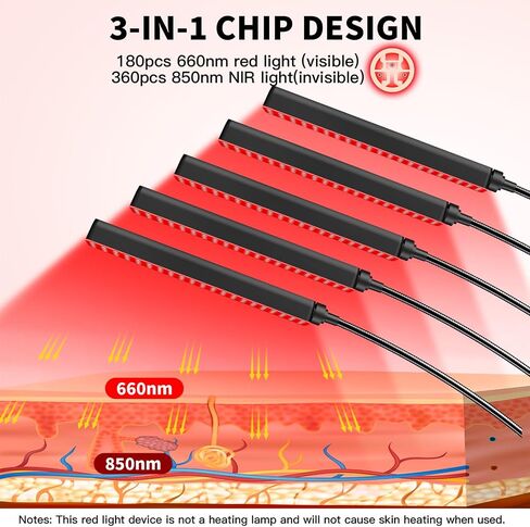 Red Light Therapy for Face and Body Red Light Infrared Light Therapy Lamp with Stand LED 660nm 850nm 5 Heads 7-Colors Infrared Light Device for Body in Saudi Arabia