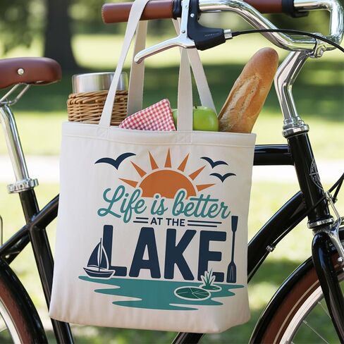 Lake Gifts Canvas Tote Bag, Canvas Bag for Women Grocery Shopping Travel Gym Weekender Vacation Womens Work Tote Bag Gifts in Saudi Arabia