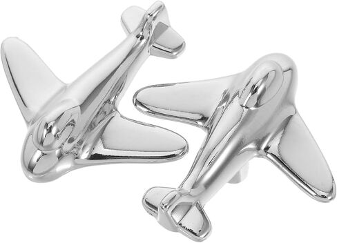 Zerodeko Airplane Cabinet Drawer Pulls for Room, Metal Closet Pulls and Kitchen Cabinet Knobs, Chrome Finish, 2pcs, Decorative Furniture Handles for Nursery Wardrobe and Dresser in Saudi Arabia