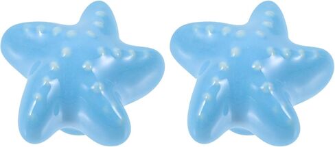 BESTYASH 2pcs Room Cabinet Handles Ceramic Drawer Pulls Marine Shell Design Blue Vintage Wardrobe Knobs for Furniture and Dressers in Saudi Arabia