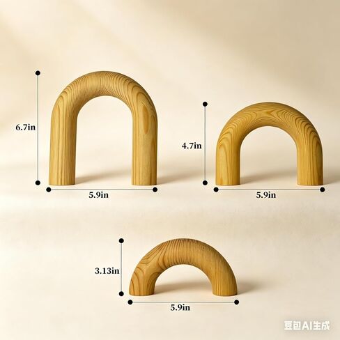Wooden Arch Decor Table Arch Bookshelf Collection Natural Modern Home Accent for Living Room Entryway Mantel Tabletop Display in Saudi Arabia