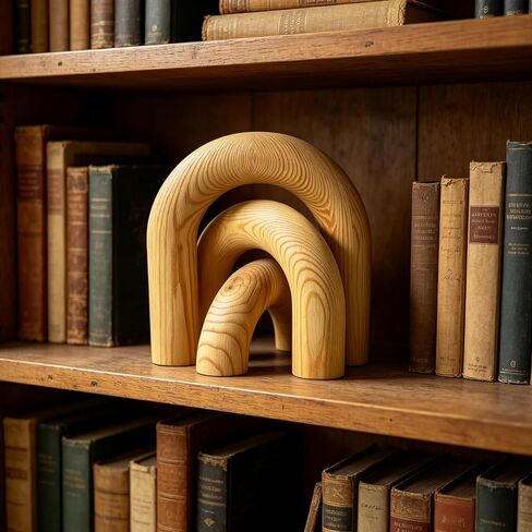 Wooden Arch Decor Table Arch Bookshelf Collection Natural Modern Home Accent for Living Room Entryway Mantel Tabletop Display in Saudi Arabia