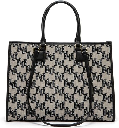 ELLE Women’s Monogram Large Tote Bag, Canvas Shoulder Bag in Saudi Arabia