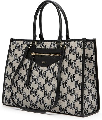 ELLE Women’s Monogram Large Tote Bag, Canvas Shoulder Bag in Saudi Arabia
