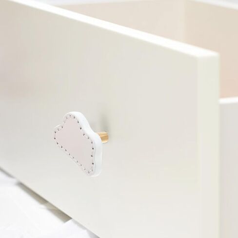 VICASKY 2pcs Cloud Shape Cabinet Knobs Brass Furniture Door Handles Single Hole Drawer Pulls for ’ Wardrobe and Dresser, White Leather Thickened Pulls for ’ Room in Kuwait