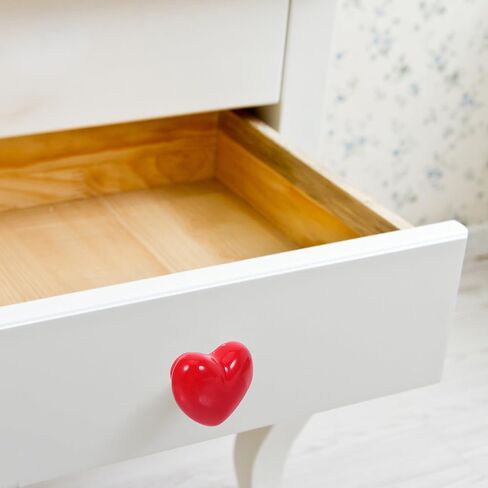 STOBAZA 8pcs Red Ceramic Heart Shaped Drawer Knobs Pulls for Room Dresser Cabinet Handles Decorative Closet Hardware with Screws in Kuwait