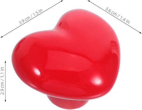 Luxshiny 8pcs Red Heart Shape Ceramic Drawer Knobs for Dresser Handles Nursery Cabinet Pulls Decorative Furniture Hardware for Room in Saudi Arabia