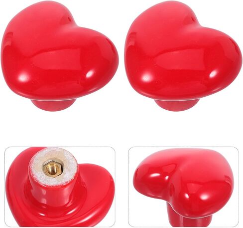Luxshiny 8pcs Red Heart Shape Ceramic Drawer Knobs for Dresser Handles Nursery Cabinet Pulls Decorative Furniture Hardware for Room in Saudi Arabia