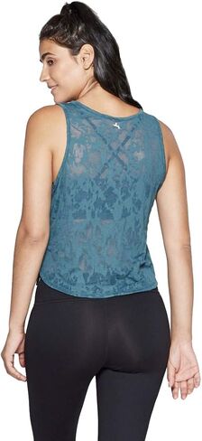 JoyLab Women's Burn-Out Tank Top - (US, Alpha, Medium, Regular, Regular, Mediterranean Teal) in Kuwait