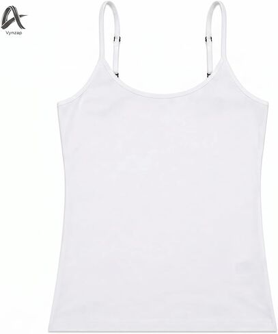 Women’s Cotton Stretch Cami Tank Top, Adjustable Spaghetti Strap Slim Fit Camisole for Layering & Summer Wear in Saudi Arabia