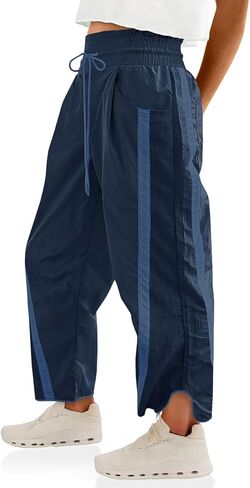 Willow Dance Women's Wide Leg Pants Casual Drawstring Elastic Waisted Striped Workout Sweatpants Track Pants with Pockets in Saudi Arabia