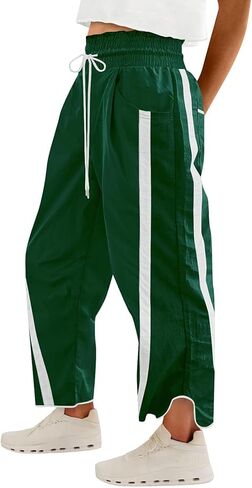 Willow Dance Women's Wide Leg Pants Casual Drawstring Elastic Waisted Striped Workout Sweatpants Track Pants with Pockets in Saudi Arabia