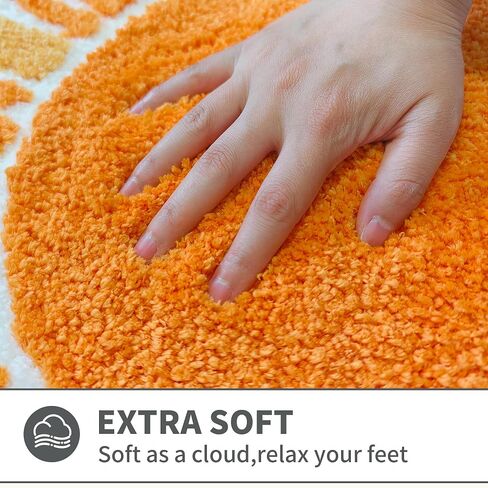 Boho Sun Bath Rug, Half Circle Bath Mat, Soft Plush Fluffy Absorbent Quick Dry Shower Rug, High-Low Pile Non Slip Floor Mat for Bathroom, Bedroom, Living Room, Kitchen Sink & Kids Room, 19.6"x35" in Saudi Arabia
