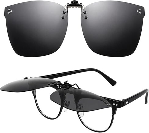 CZFDHP Clip On Sunglasses That Fit Over Glasses, Polarized Clip Ons for Men and Women, Anti-Glare Driving Sun Shades for Myopia Eyewear in Saudi Arabia