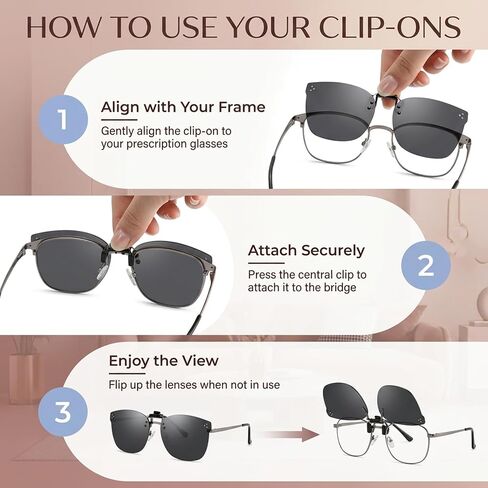 CZFDHP Clip On Sunglasses That Fit Over Glasses, Polarized Clip Ons for Men and Women, Anti-Glare Driving Sun Shades for Myopia Eyewear in Saudi Arabia
