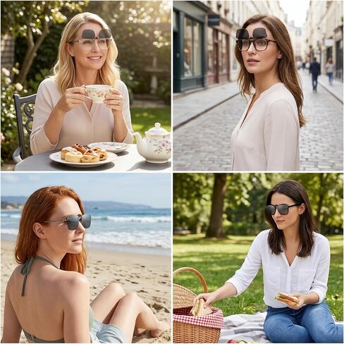 CZFDHP Clip On Sunglasses That Fit Over Glasses, Polarized Clip Ons for Men and Women, Anti-Glare Driving Sun Shades for Myopia Eyewear in Saudi Arabia