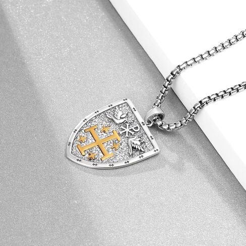 Jerusalem Cross Necklace 925 Sterling Silver Jerusalem Cross Necklace for Men Episcopal Gifts for Men Women in Saudi Arabia