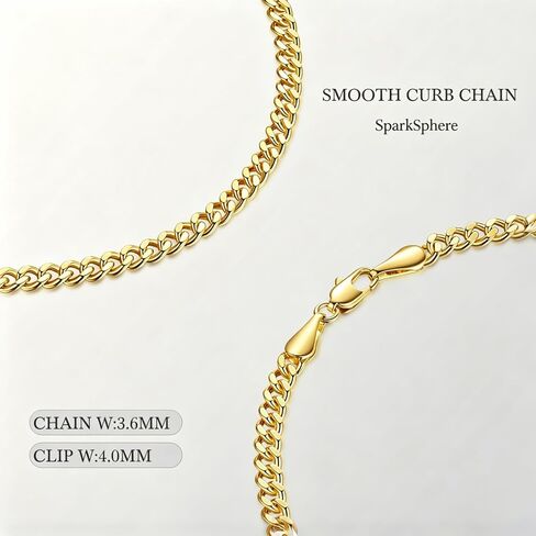 3.6MM 14K Gold Chain for Men 14K Gold Necklaces for Women Gold Cuban Link Chain for Men Necklaces Flat-Cut Surface with Mirror-Like Finish Chunky Cuban Link Chains for Mens 16/18/20/22/24 in in Kuwait