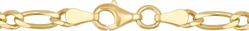 HEON 24K Gold Plated 925 Sterling Silver Solid 3.80mm Figaro Link Chain Necklace for Men Women, Hypoallergenic Non-Tarnish Jewelry in Saudi Arabia